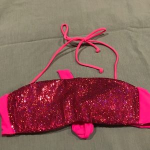 Victoria Secret, Pink-Sparkly Strapless BathinSuit